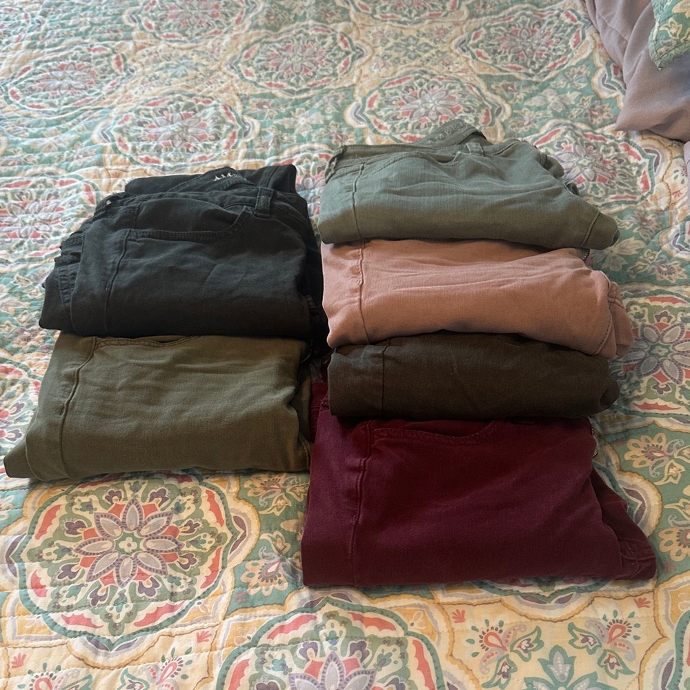 American Eagle Outfitters Women's Jeans Jeggings - Green, Pink, Burgundy